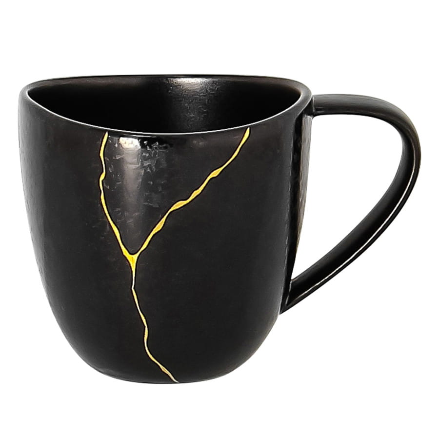 PORCELANA RAK KINTZOO Filiżanka 100 ml czarny/ złoty