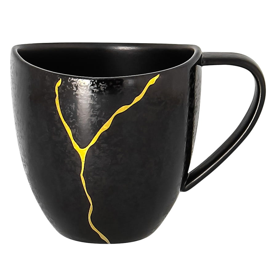 PORCELANA RAK KINTZOO Filiżanka 230 ml czarny/ złoty
