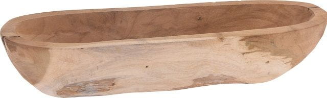 Miska drewniana Patera Tacka Długa Podstawka Bowl Teak Łódka Canoe 40 cm