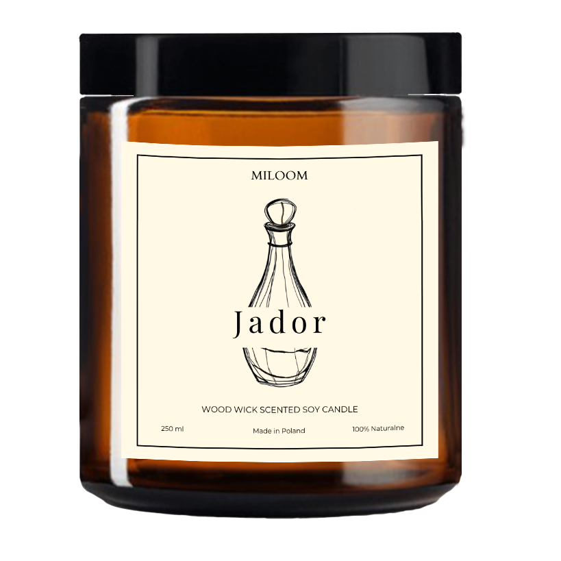 Świeca Sojowa Zapachowa z Drewnianym Knotem JADOR 230 ml Miloom