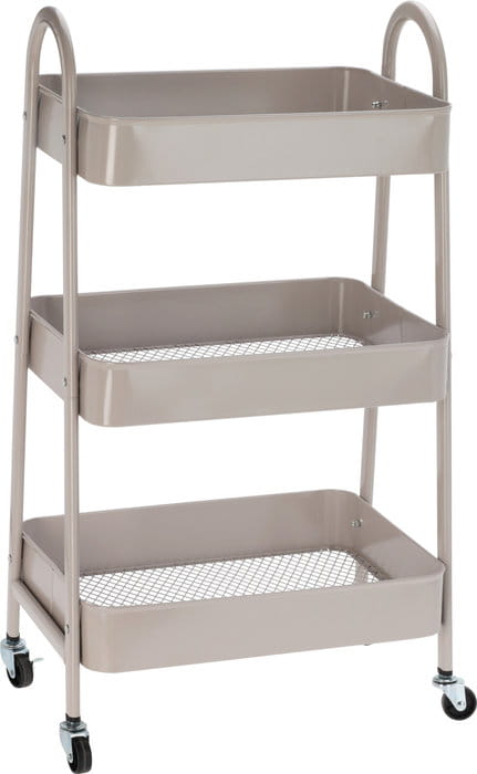 Regał łazienkowy na kółkach Szafka mobilna 3 półki Beżowy
