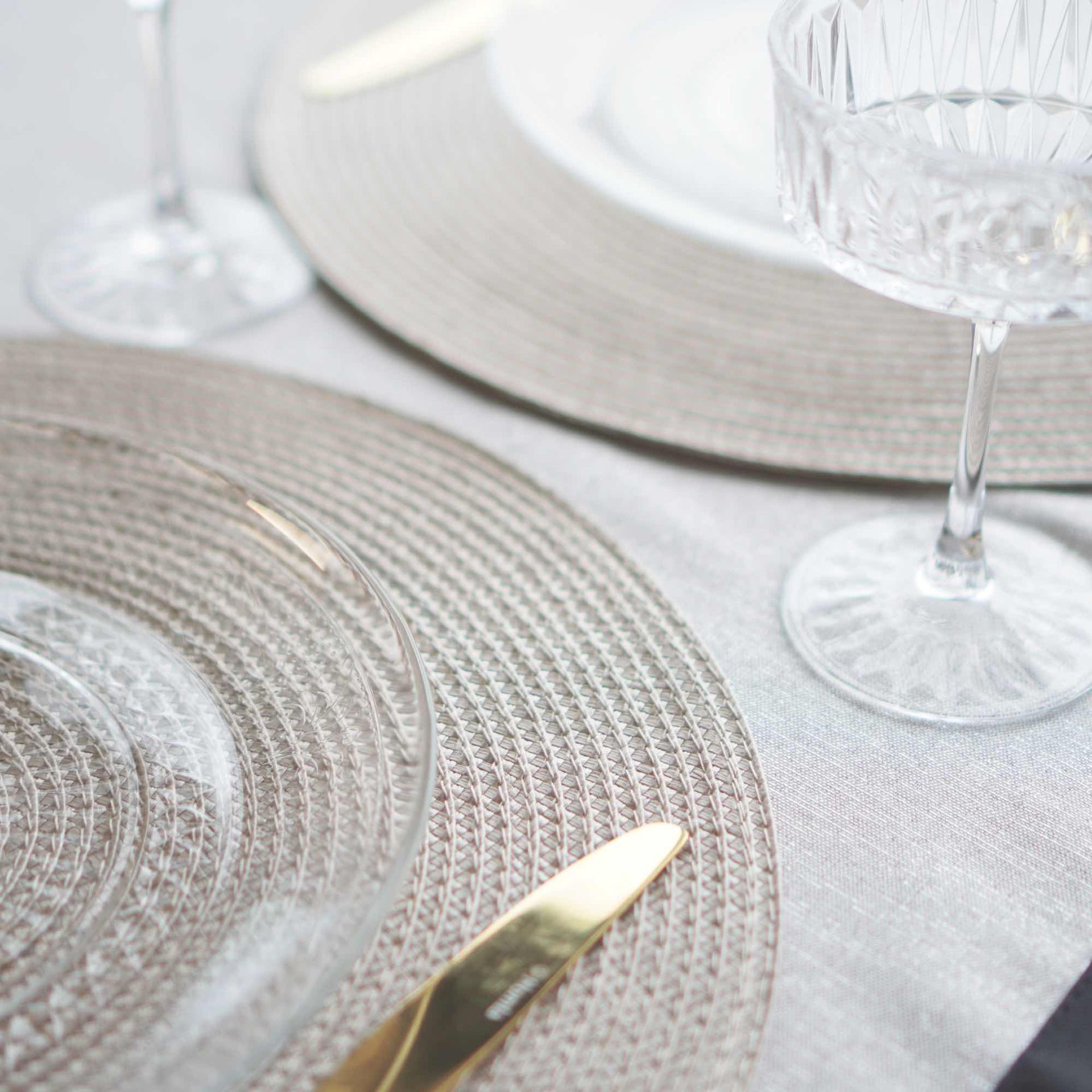 Taupe Okrągła Podkładka Kuchenna Na Stół CHEF