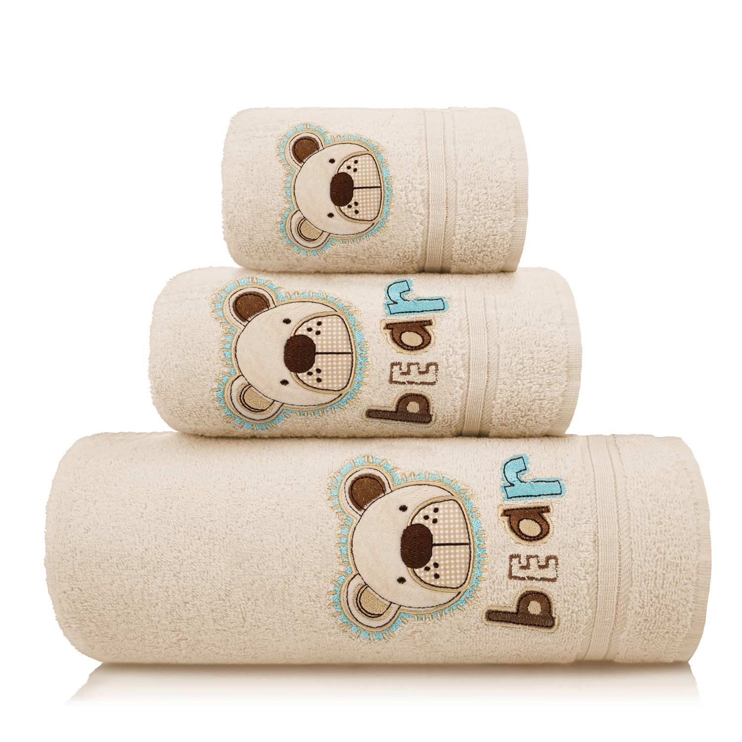 Beżowy Ręcznik Kąpielowy Dla Dzieci 70x140 TEDDY