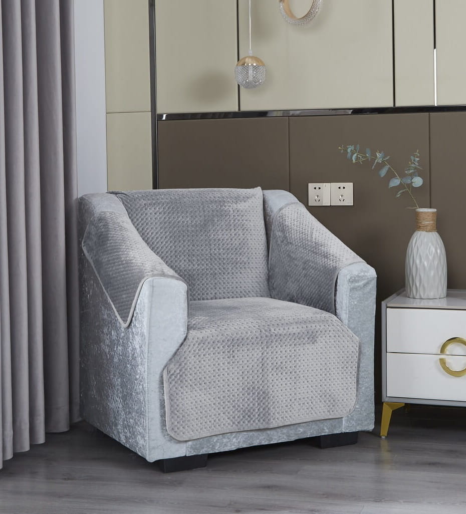 Szara Narzuta Pikowana Krzyżowa MAYA