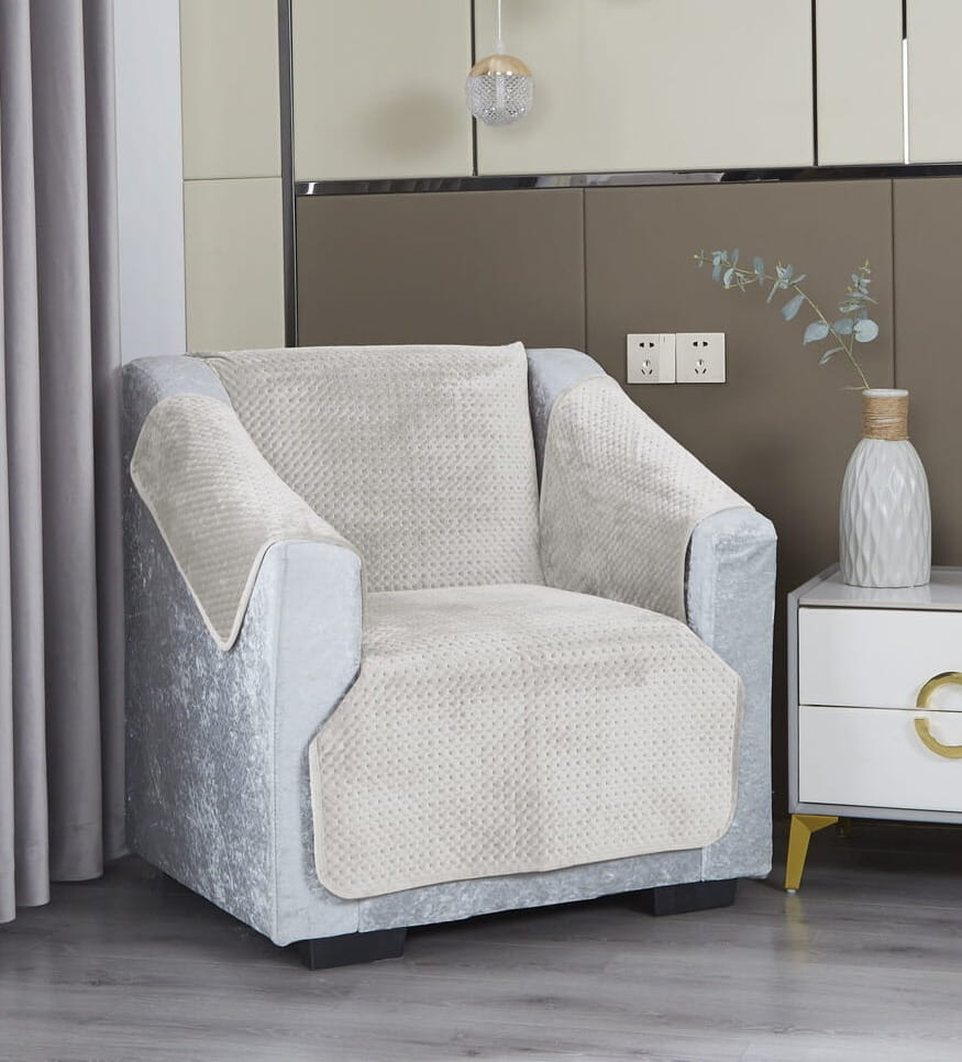 Jasny Beż Narzuta Pikowana Krzyżowa MAYA