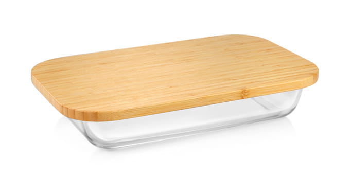 Szklane naczynie do zapiekania z pokrywką ONLINE 31 x 19 cm