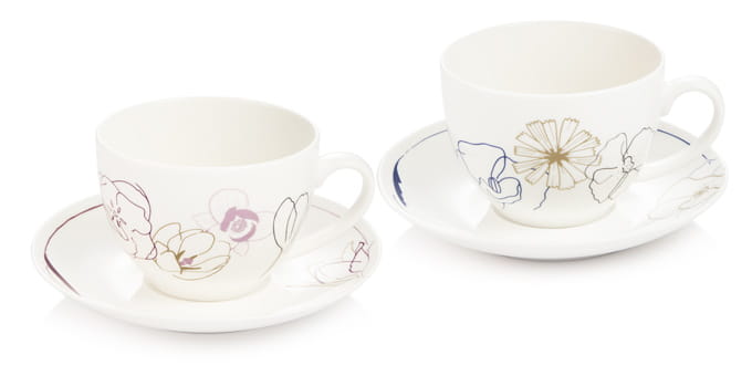 Filiżanka z podstawką myCOFFEE, 2 szt., Blossoms
