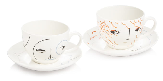 Filiżanka z podstawką myCOFFEE, 2 szt., Emotions