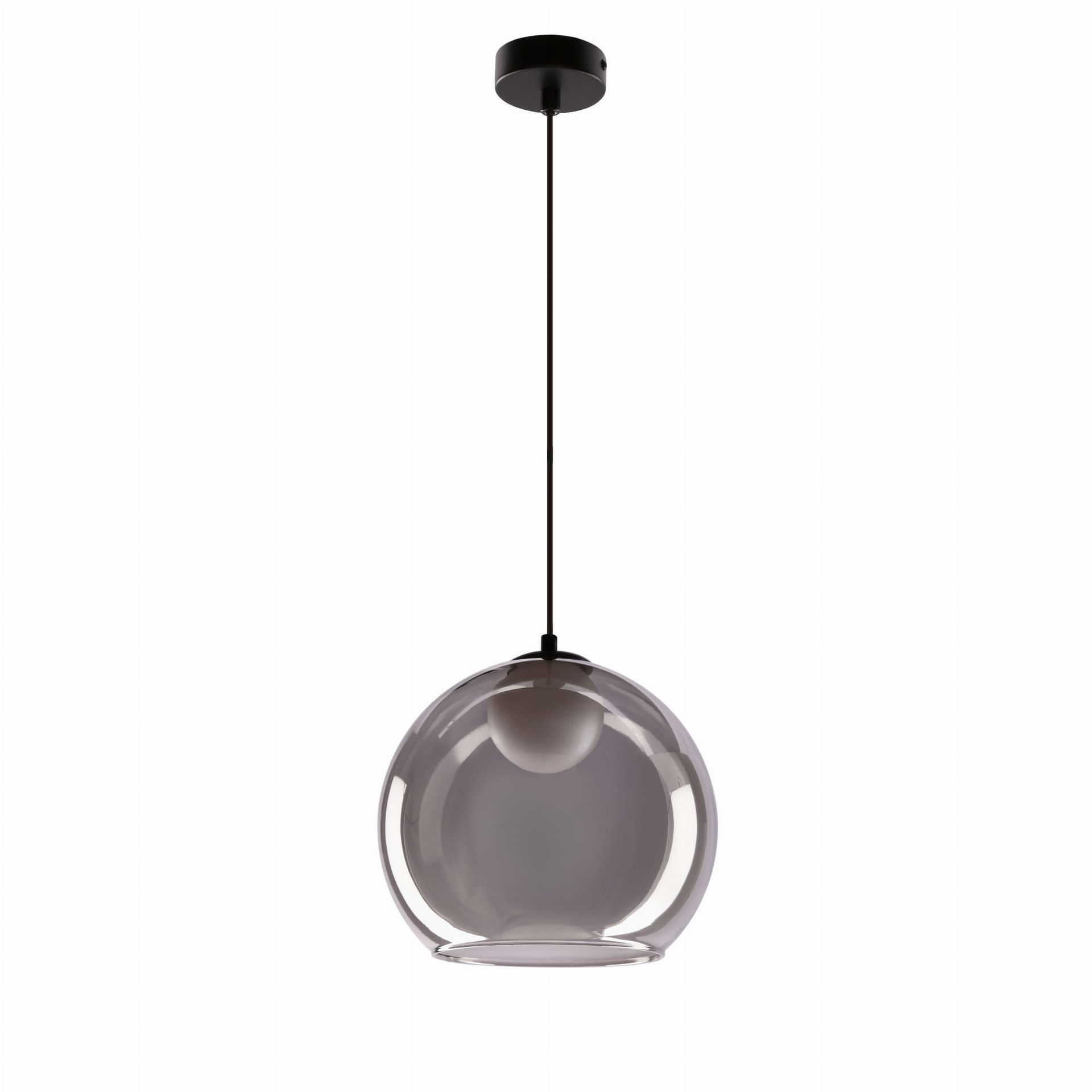 BRIN Lampa Sufitowa Czarny 1x15W G9 Klosz Dymiony+biały