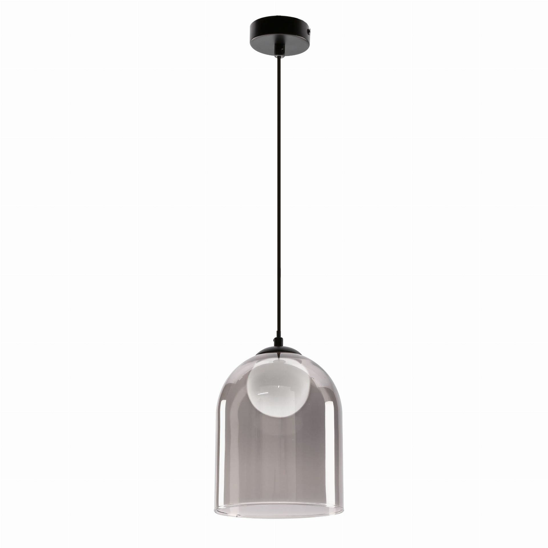 KLEA Lampa Sufitowa Czarny 1x15W G9 Klosz Dymiony+biały