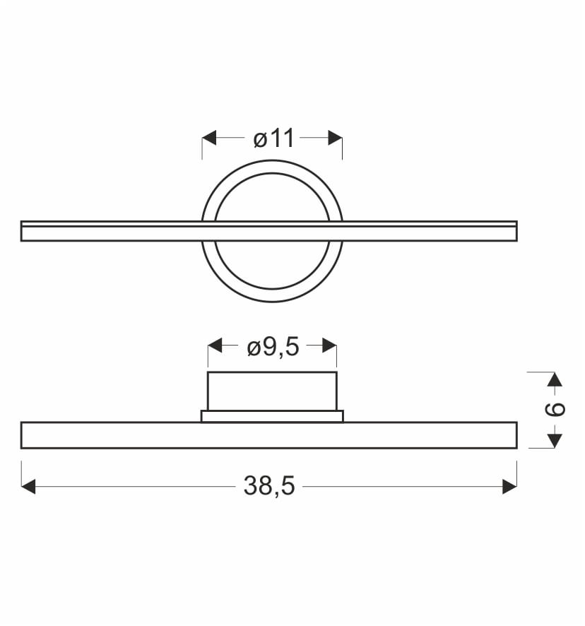 BATUTA 1 Lampa Kinkiet Orzechowy 10W LED 3000k Klosz Biały