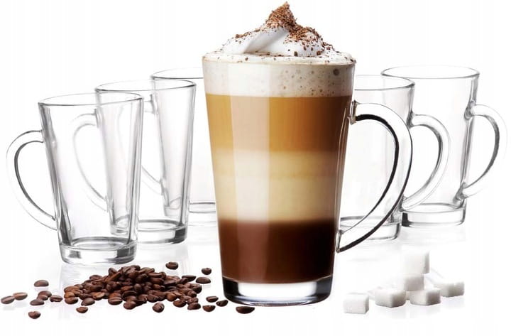 Komplet szklanki kubki do kawy latte IWO 300ml 6szt