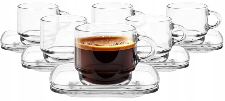 Filiżanka do espresso 70ml + spodek komplet 6szt od GLASMARK