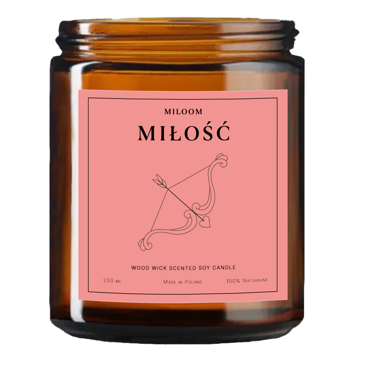 Miloom Świeca Sojowa Zapachowa Drewniany Knot Miłość Wegańska 230ml