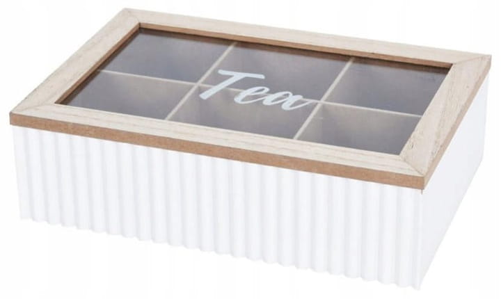 Drewniane pudełko na herbatę 23x15,5x8 cm dekoracyjne