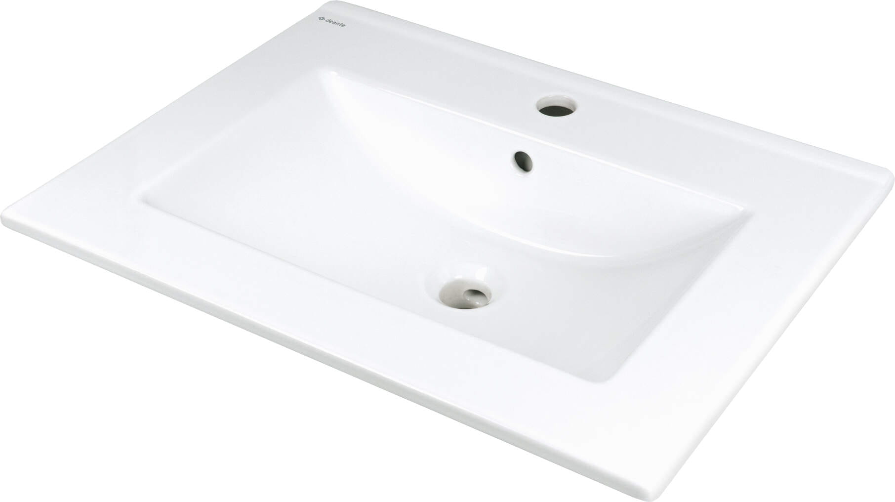 Deante Umywalka ceramiczna Tubo biały CTU_646M wpuszczana z miejscem na bat