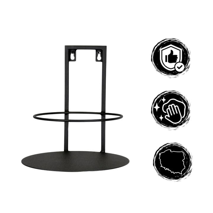 STOJAK NA KWIATY Kwietnik Wiszący Metalowy Czarny Na Ściane Loft Fi 25x30