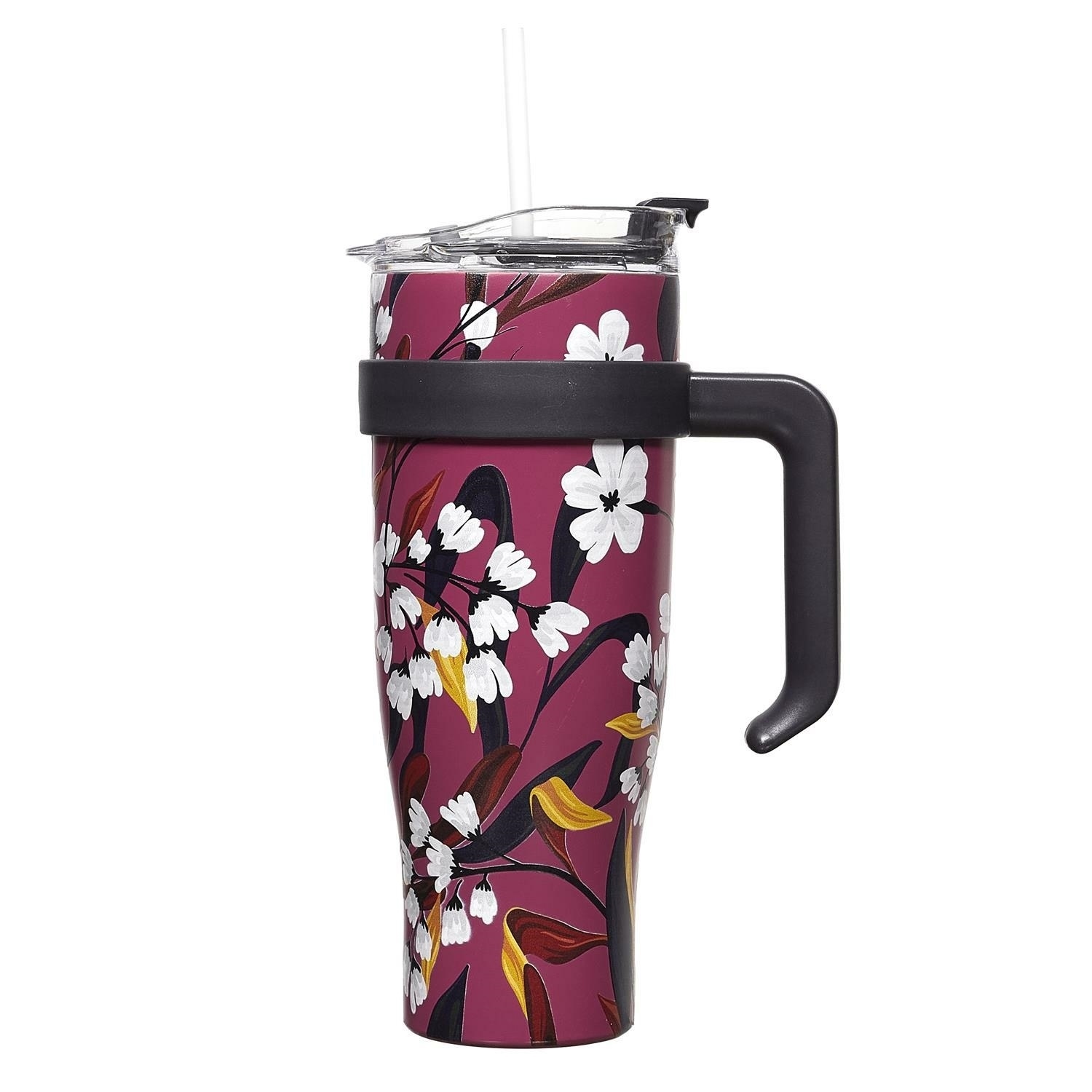 Fernity Kubek termiczny z uchwytem Fleur 1,2l różowy