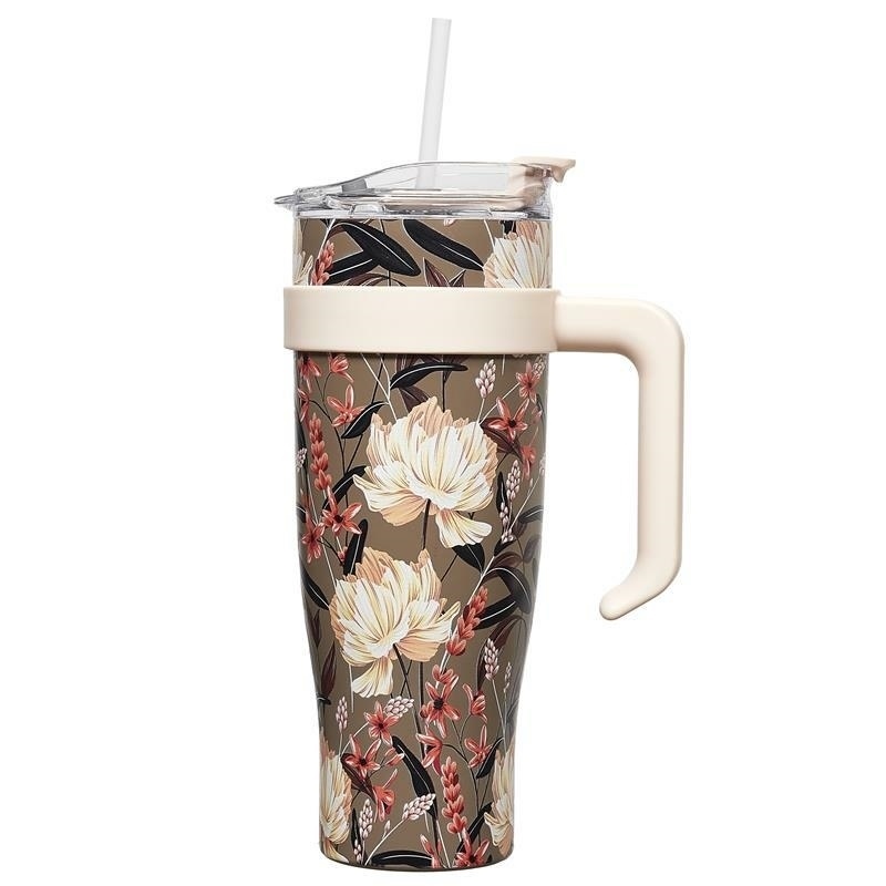 Fernity Kubek termiczny z uchwytem Fleur 1,2l beżowy