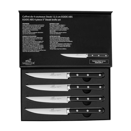 Zestaw noży do steków Sabatier EGIDE 4 sztuki 12,5 cm inox ABS nity