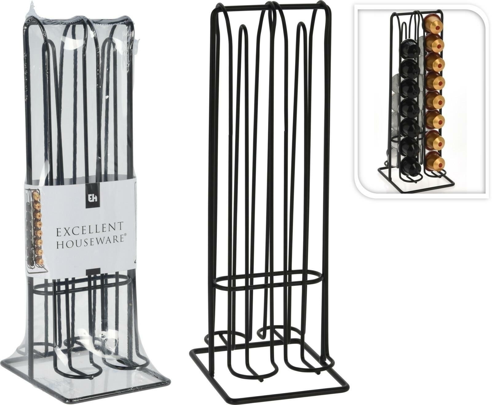 Fernity Stojak na kapsułki do kawy Nespresso metalowy czarny