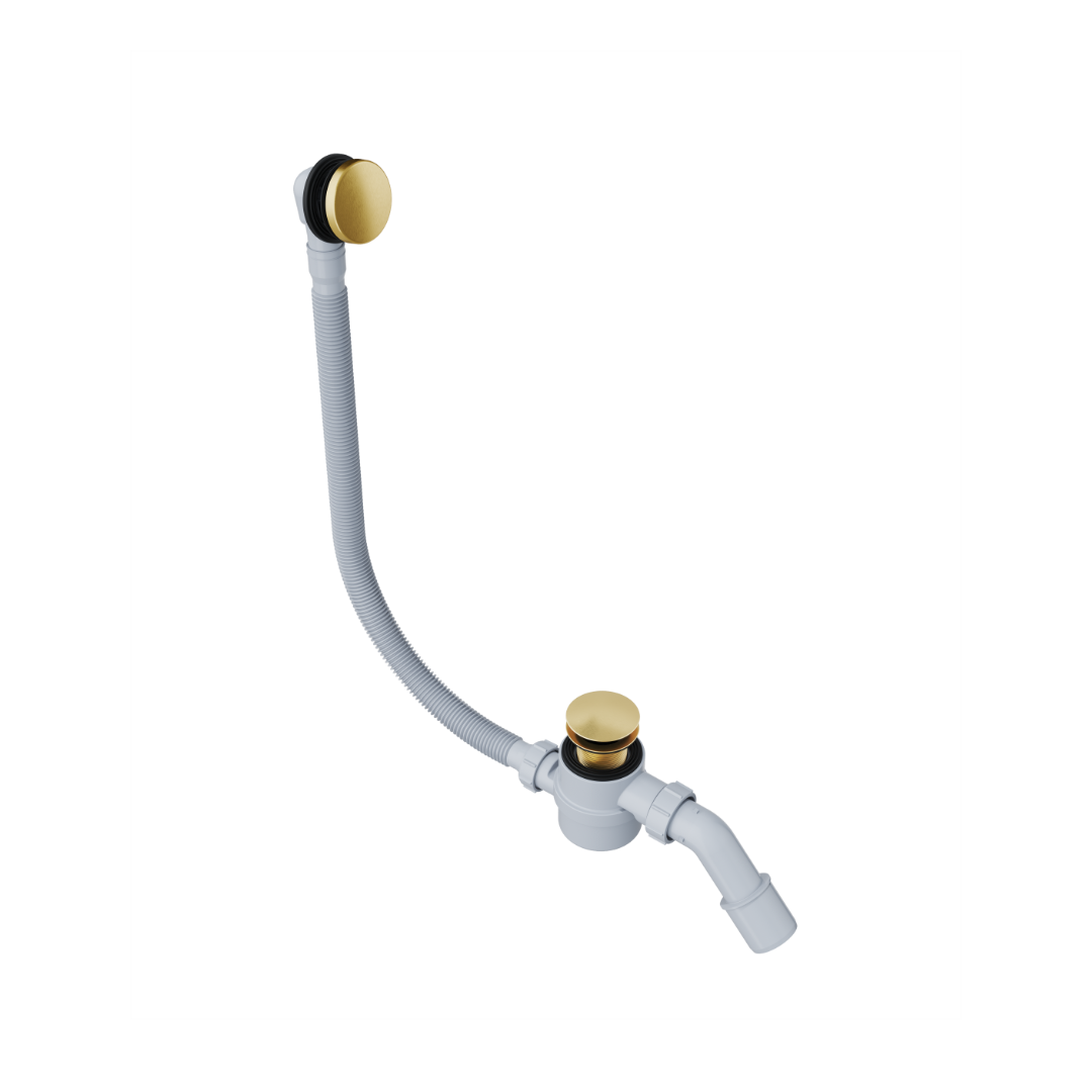 Excellent syfon wannowy czyszczony od góry, złoty szczotkowany