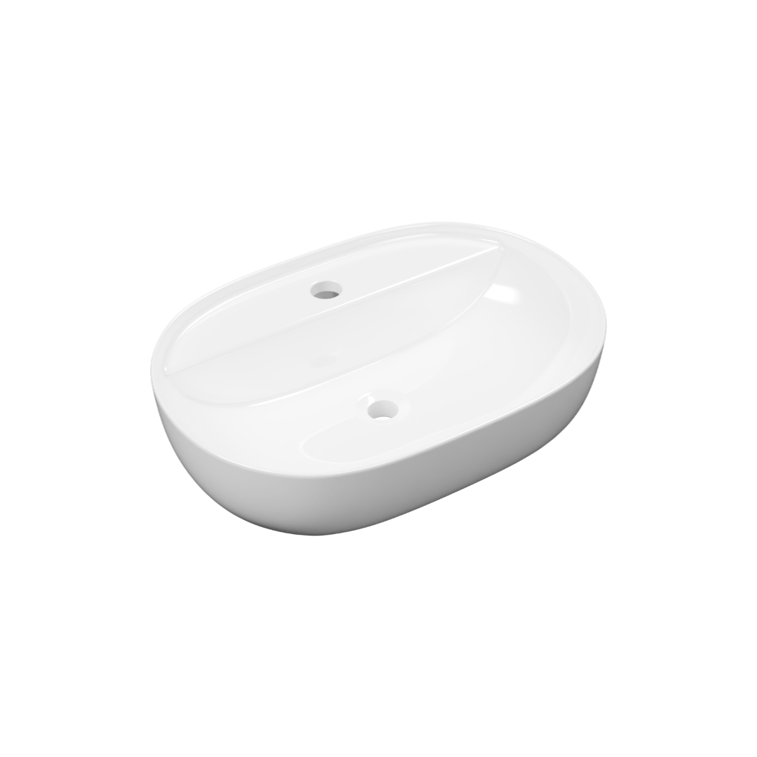 Excellent Jima umywalka nablatowa 51x38 cm owalna z otworem na baterię, biały połysk