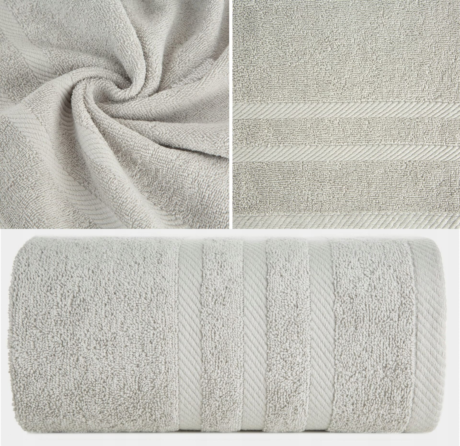 Ręcznik Frotte 70x140 Eurofirany MILO srebrny 500gsm Bawełniany Kąpielowy