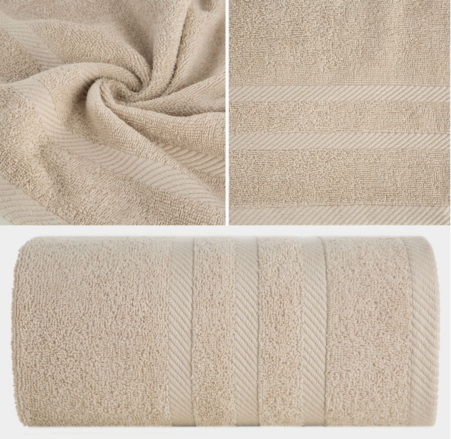 Ręcznik Frotte 70x140 Eurofirany MILO beżowy 500gsm Bawełniany Kąpielowy
