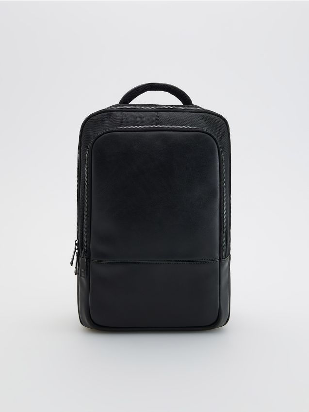 Reserved - Pojemny plecak z uchywtem - czarny