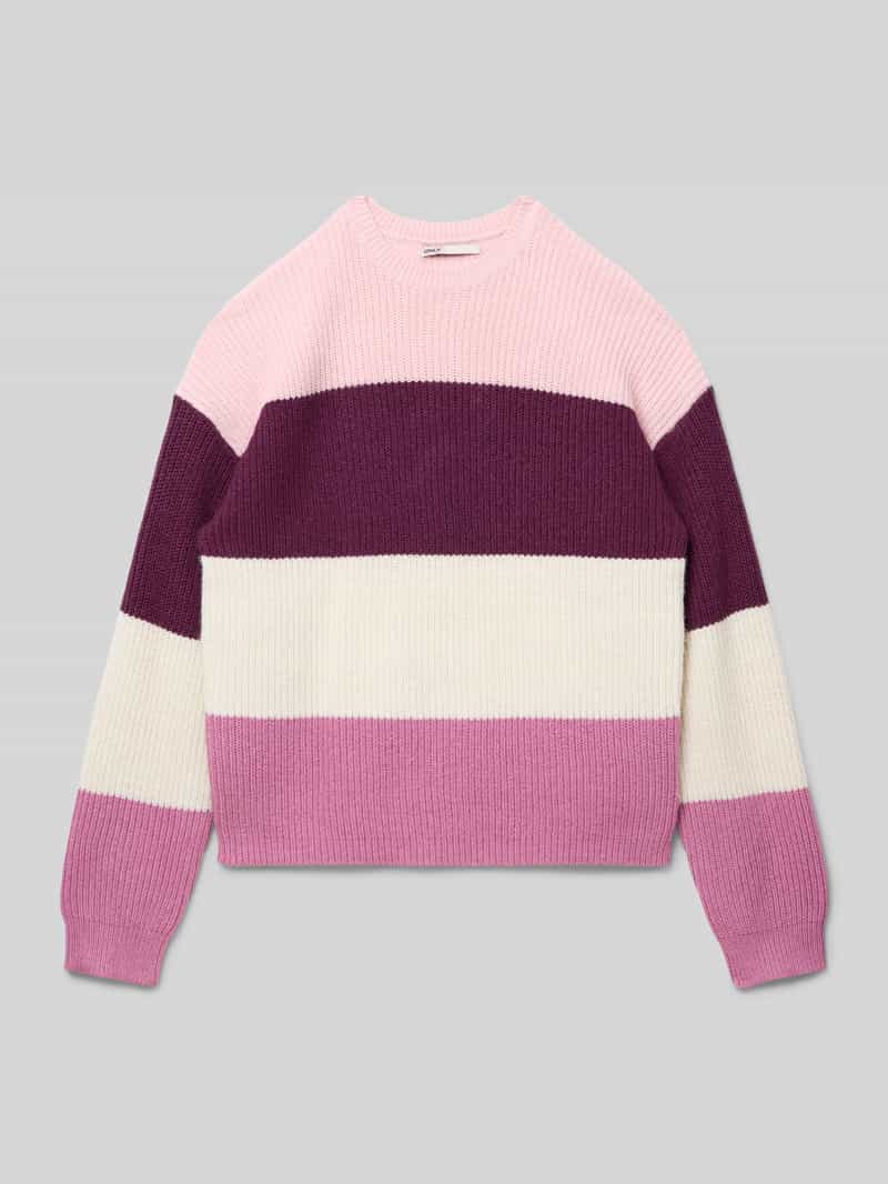 Sweter z dzianiny o kroju regular fit z mieszanki wiskozy model ‘SANDY’