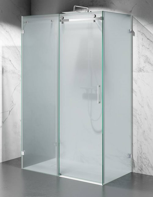 Swiss Liniger Kabina prysznicowa trójścienna 100x80x80 cm szkło 8mm mrożone CV20P100x80F