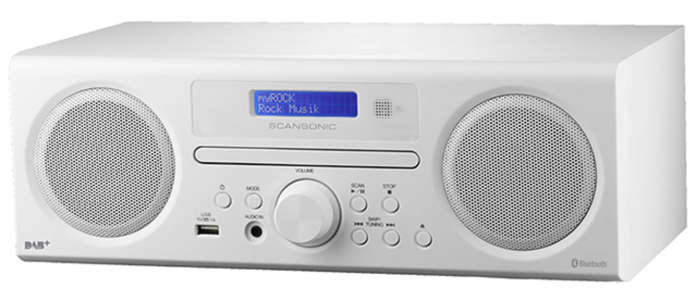Scansonic DA310 Cyfrowy 10 W DAB+, FM, PLL Biały Odtwarzacz mp3