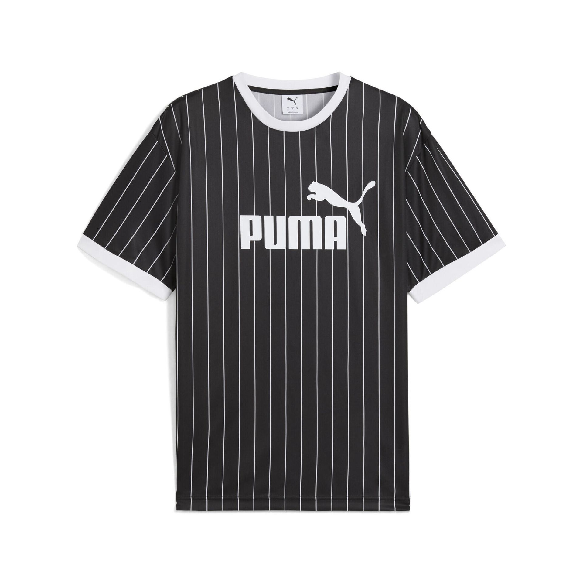Męska koszulka Essentials w paski PUMA Black