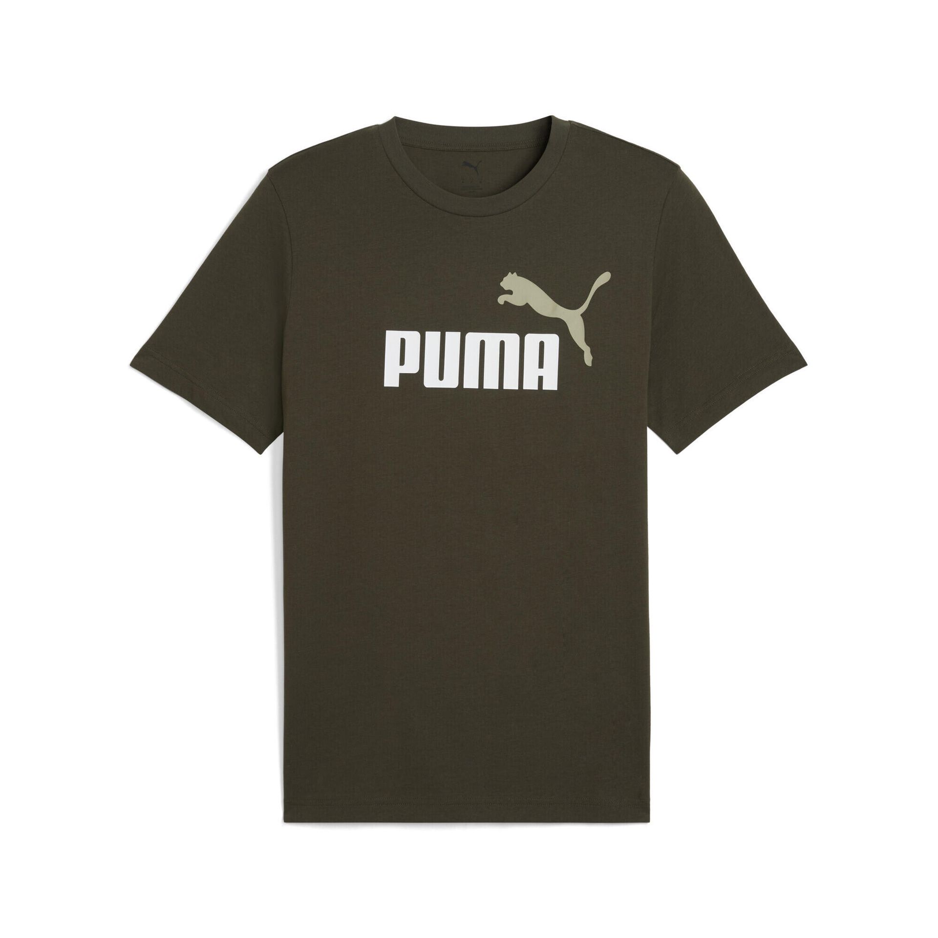 Męska koszulka Essentials z dwukolorowym logo No. 1 PUMA Dark Olive Green