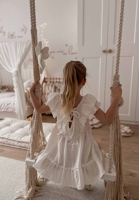 Muślinowa sukienka MASIMI organic ekri