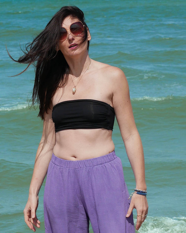 Tube top czarny bawełna