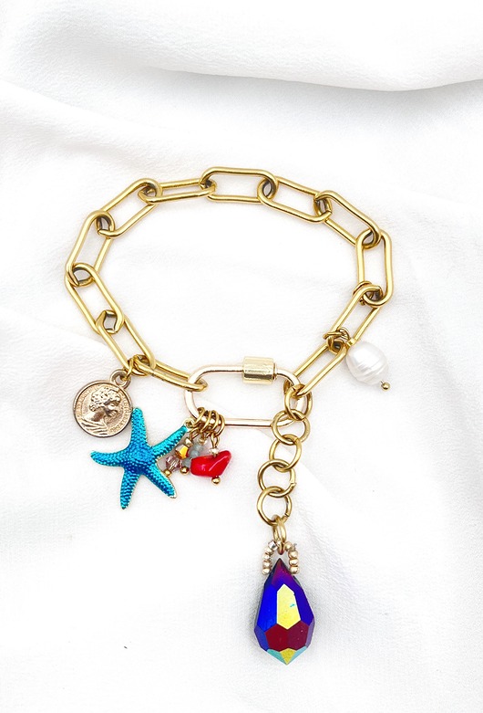 Bransoletka charmsy lato perła