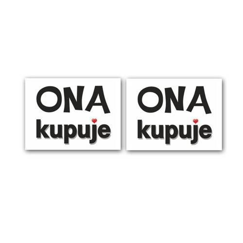 Naklejki na buty Ona kupuje - 2 szt.