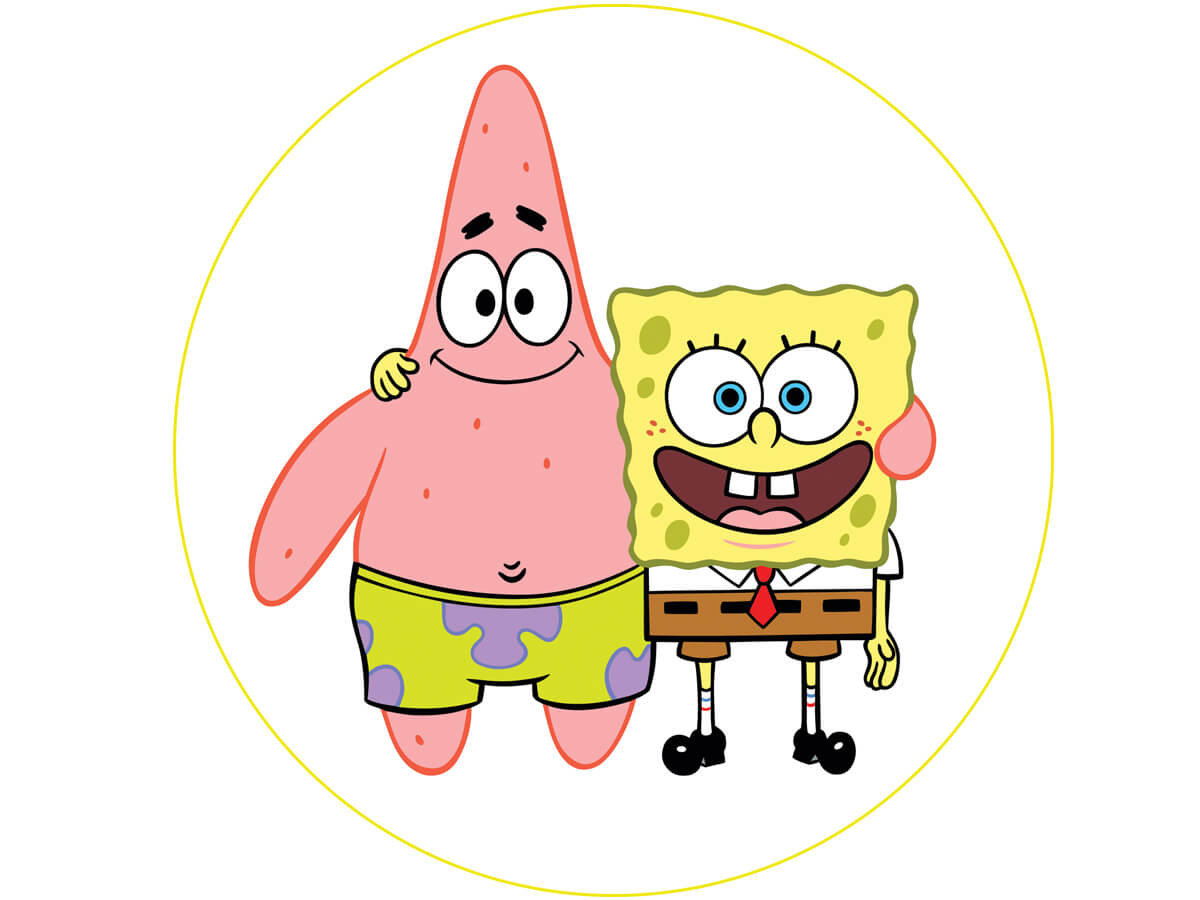 Dekoracyjny opłatek tortowy Spongebob - 20 cm