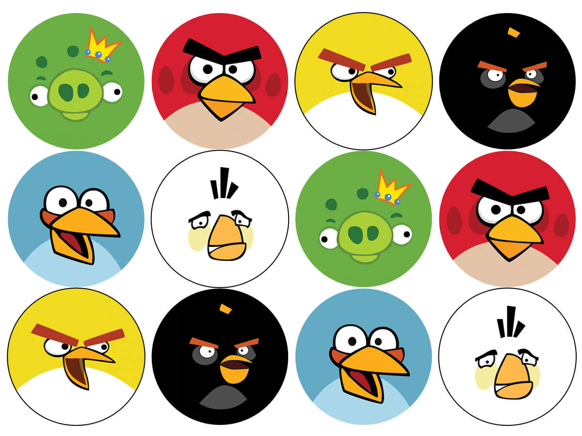 Opłatki na muffiny babeczki Angry Birds