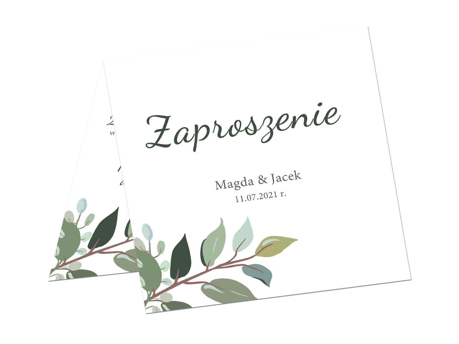 Zaproszenie personalizowane na ślub z kopertą - 6 szt.
