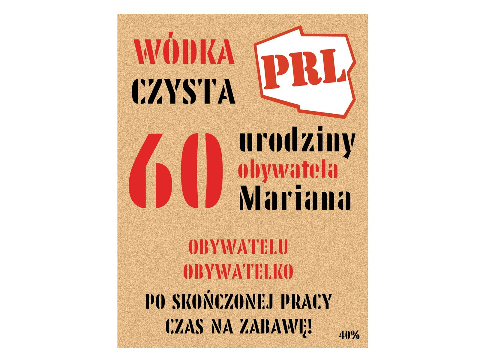 Etykiety personalizowane na butelkę PRL - 9 szt.