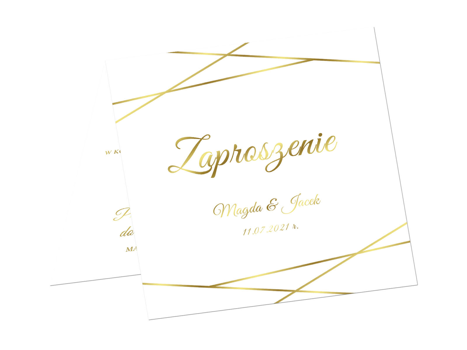 Zaproszenie personalizowane na ślub z kopertą - 6 szt.