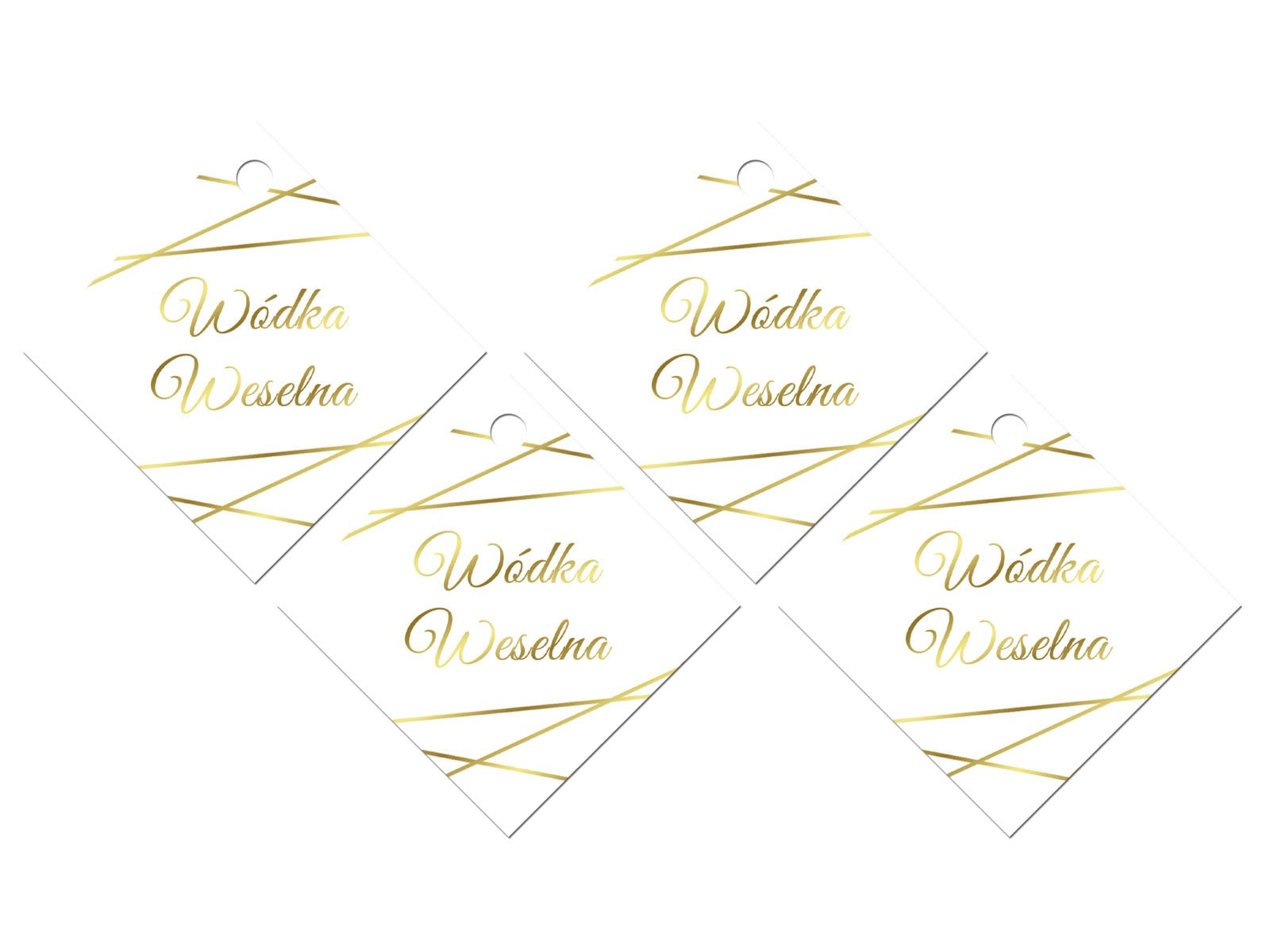 Zawieszki z wstążeczką na wódkę weselną - 12 szt.