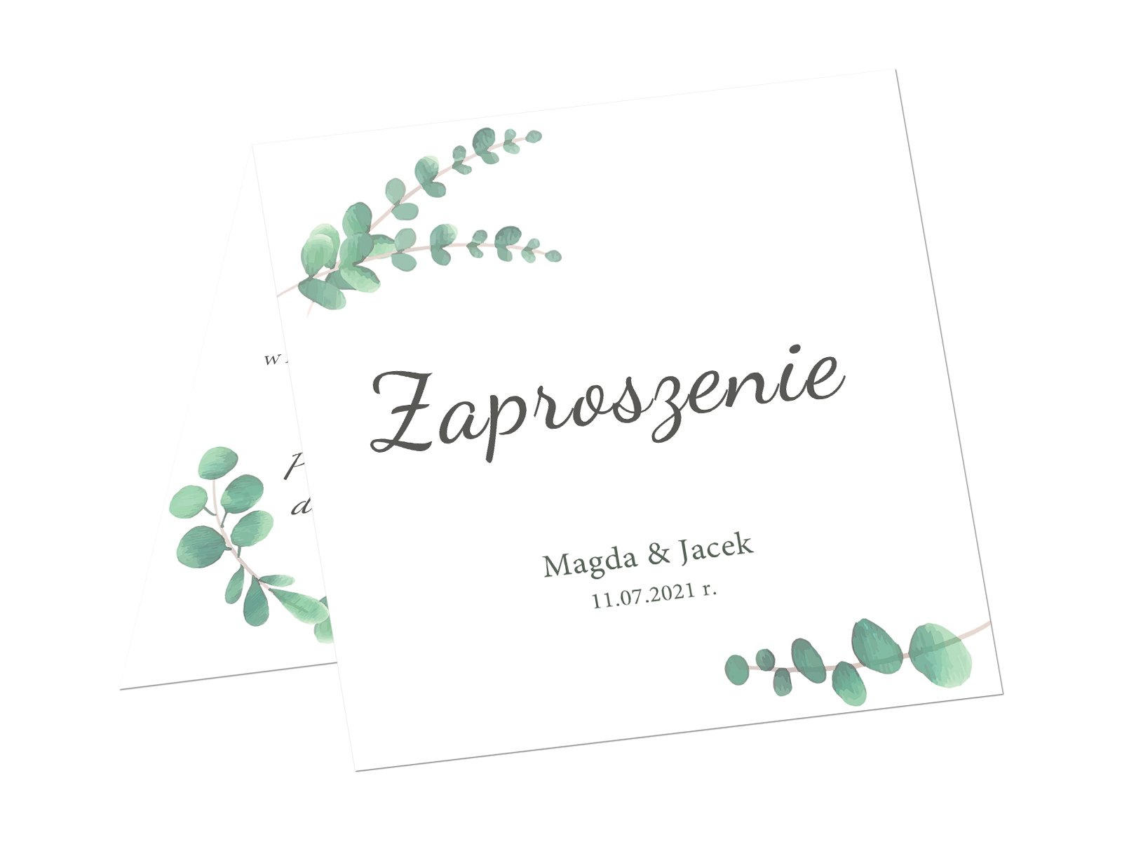 Zaproszenie personalizowane na ślub z kopertą - 6 szt.