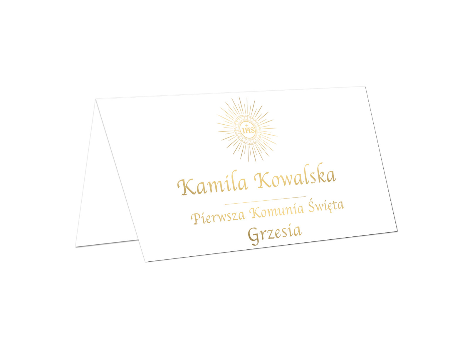 Winietki personalizowane składane na I Komunię Świętą - 15 szt.