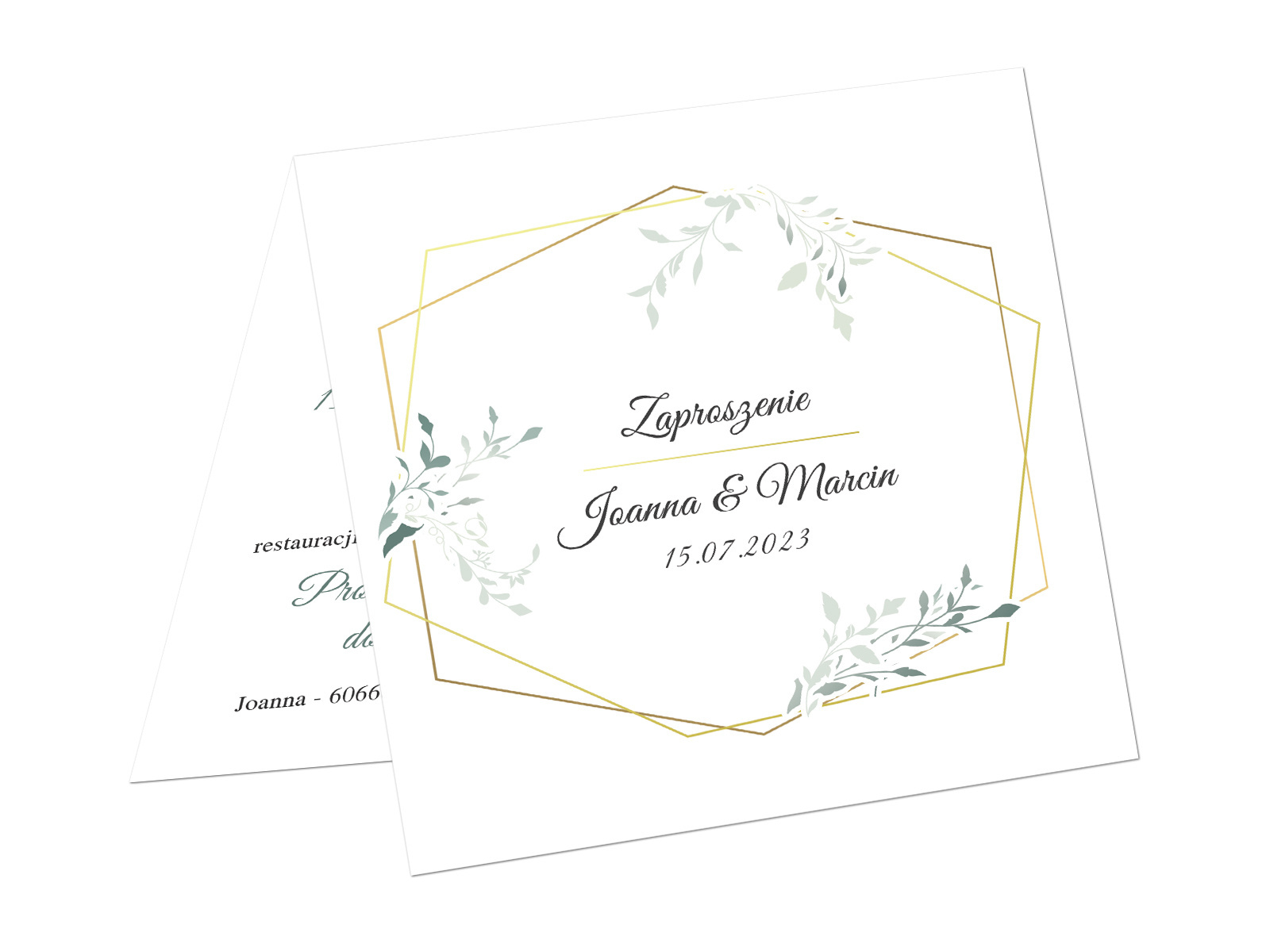 Zaproszenie personalizowane na ślub z kopertą - 6 szt.