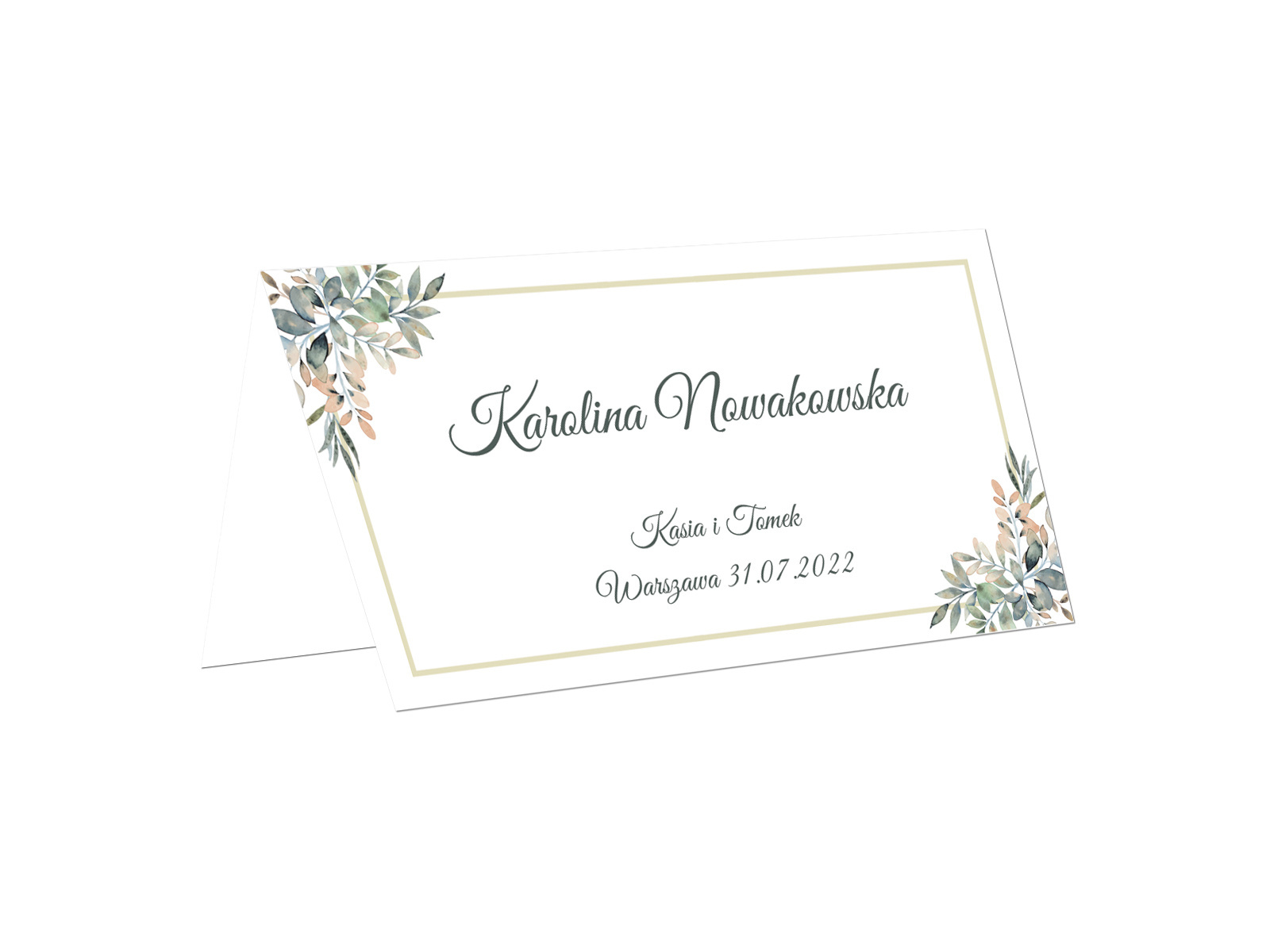 Winietki personalizowane składane listkami i ramką - 15 szt.