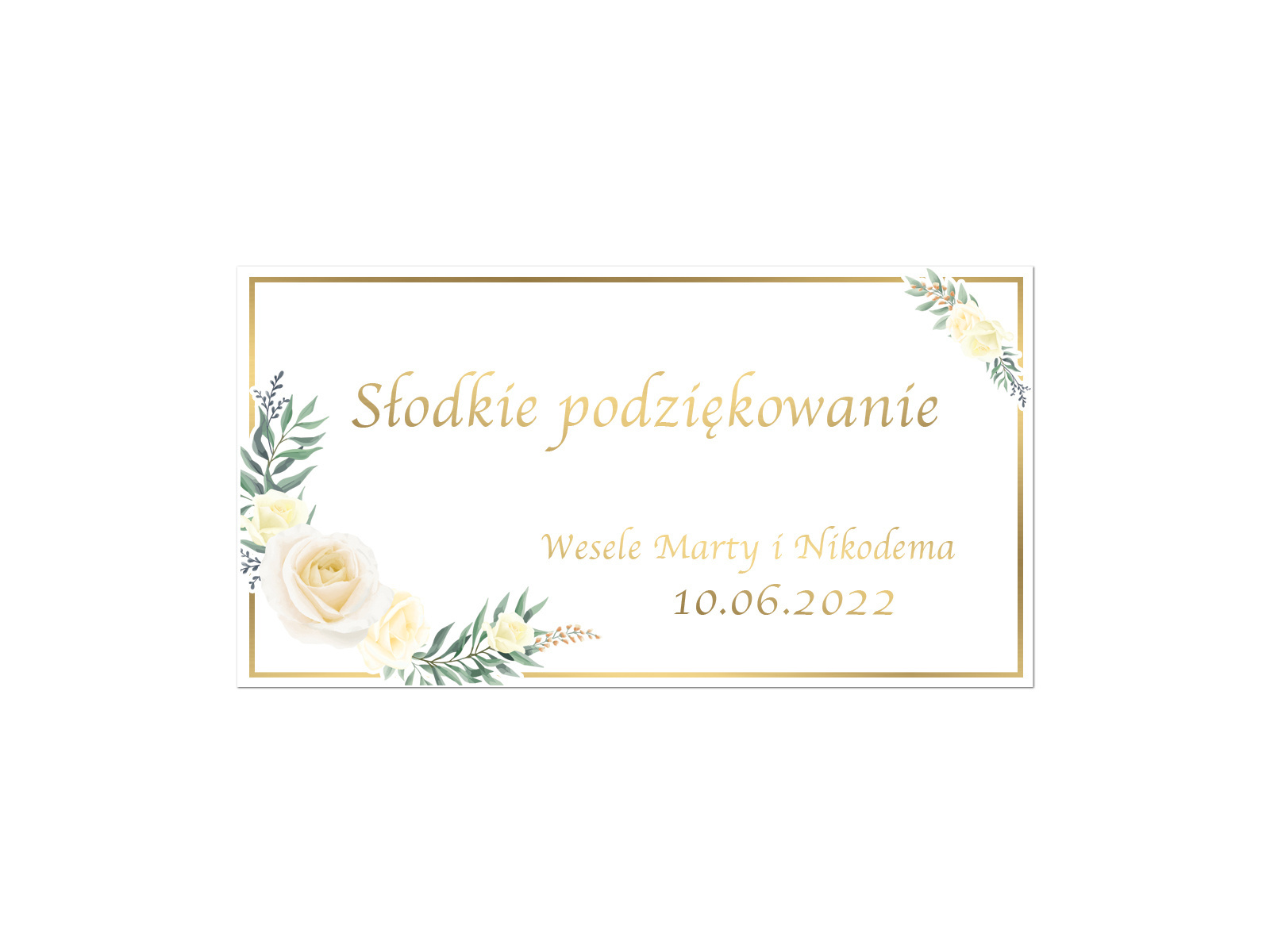 Naklejki personalizowane na pudełka na ciasto z kwiatkiem - 30 szt.